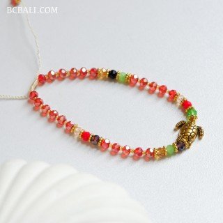 Hot Sale Crystal Beads Bracelet With Turtle Liontin by Balinese Artisans
